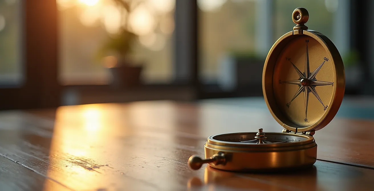 Objet symbolique posé sur un bureau moderne évoquant un souvenir d'équipe