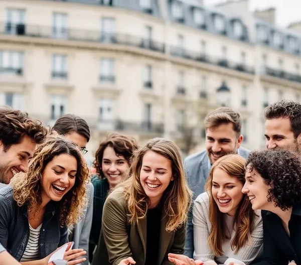 Équipe de collaborateurs participant à un défi collectif team building à Paris