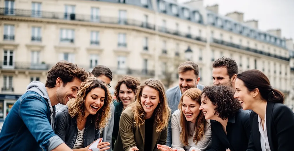 Équipe de collaborateurs participant à un défi collectif team building à Paris